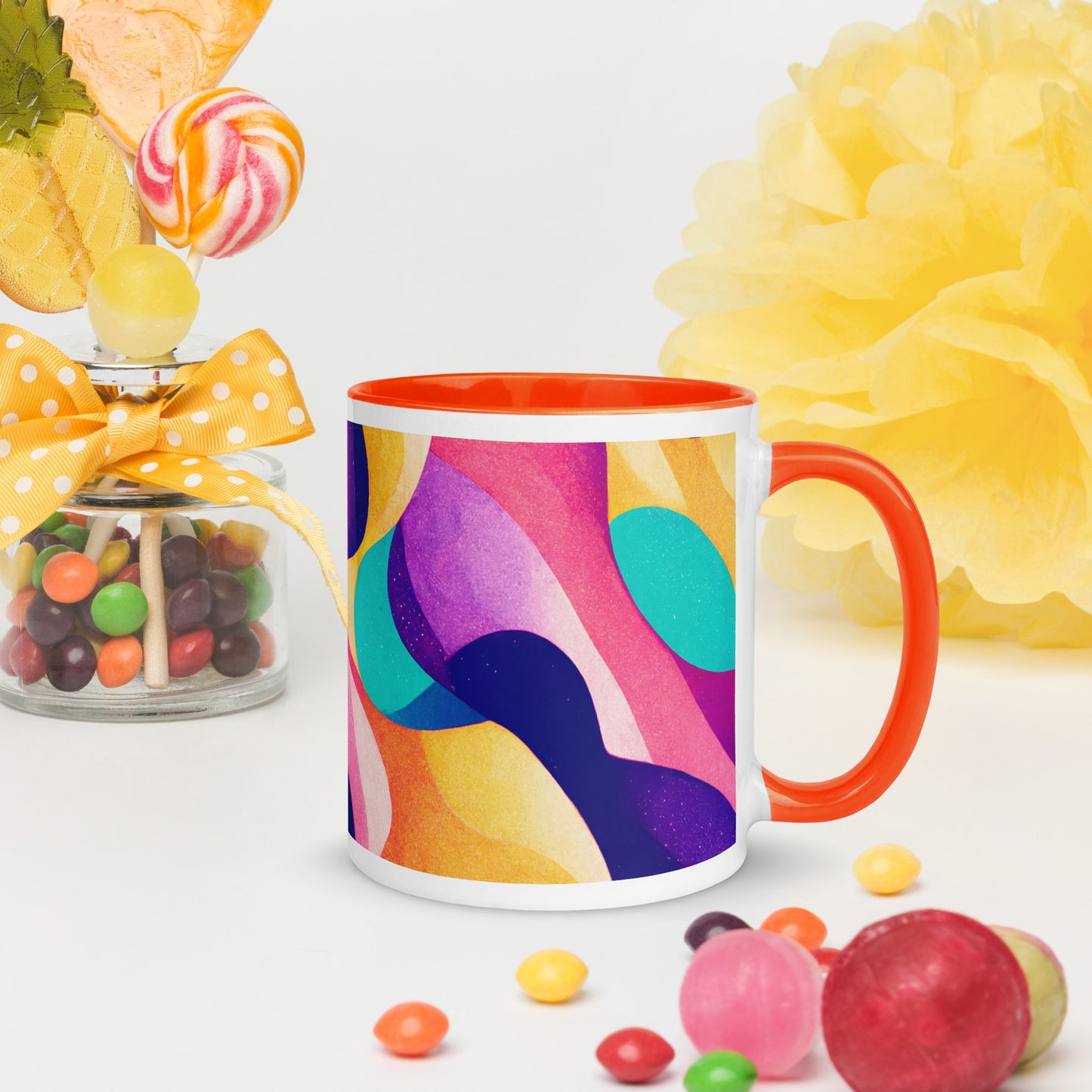 Summer Waves Ceramic Mug with Color Inside