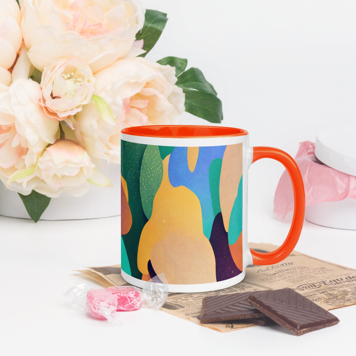 Water Lily Ceramic Mug with Color Inside