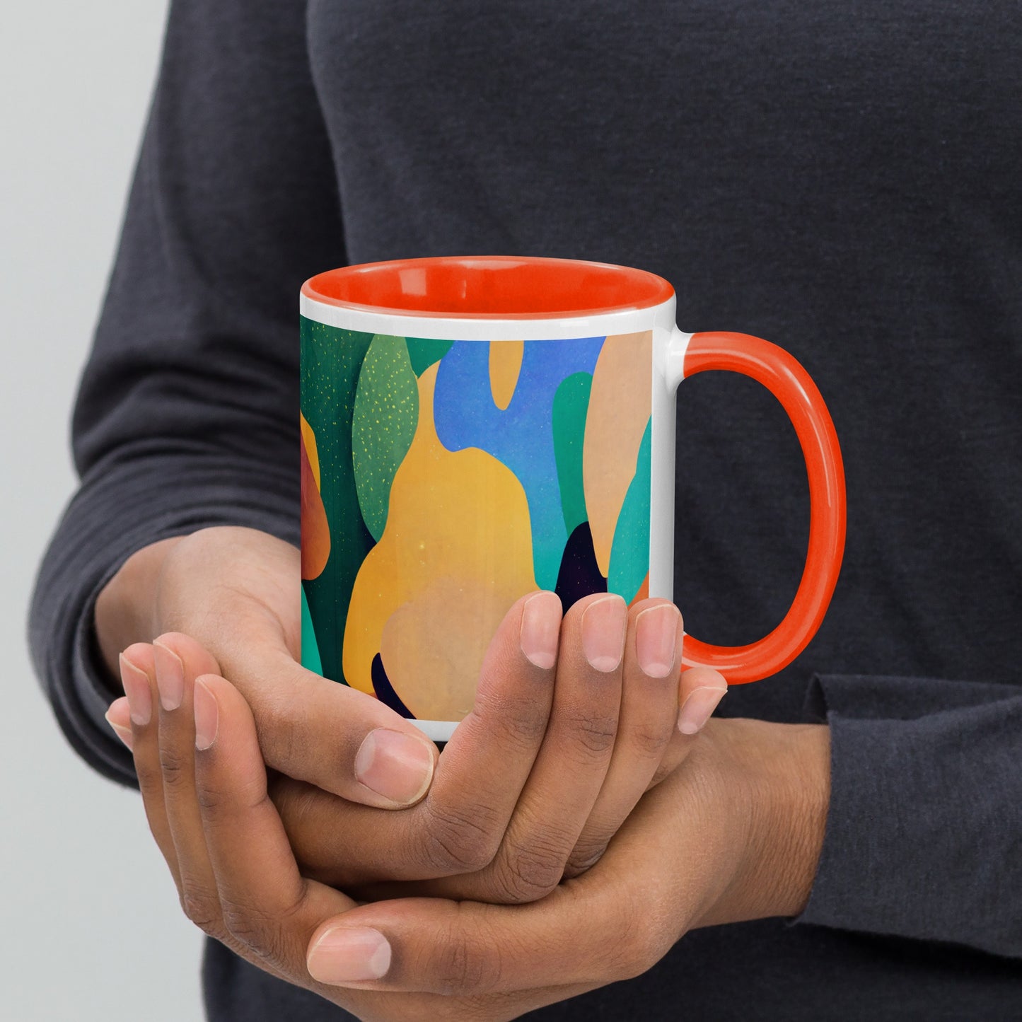 Water Lily Ceramic Mug with Color Inside