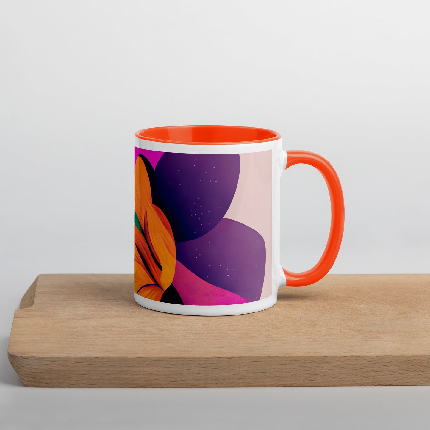 Zinnia Ceramic Mug with Color Inside