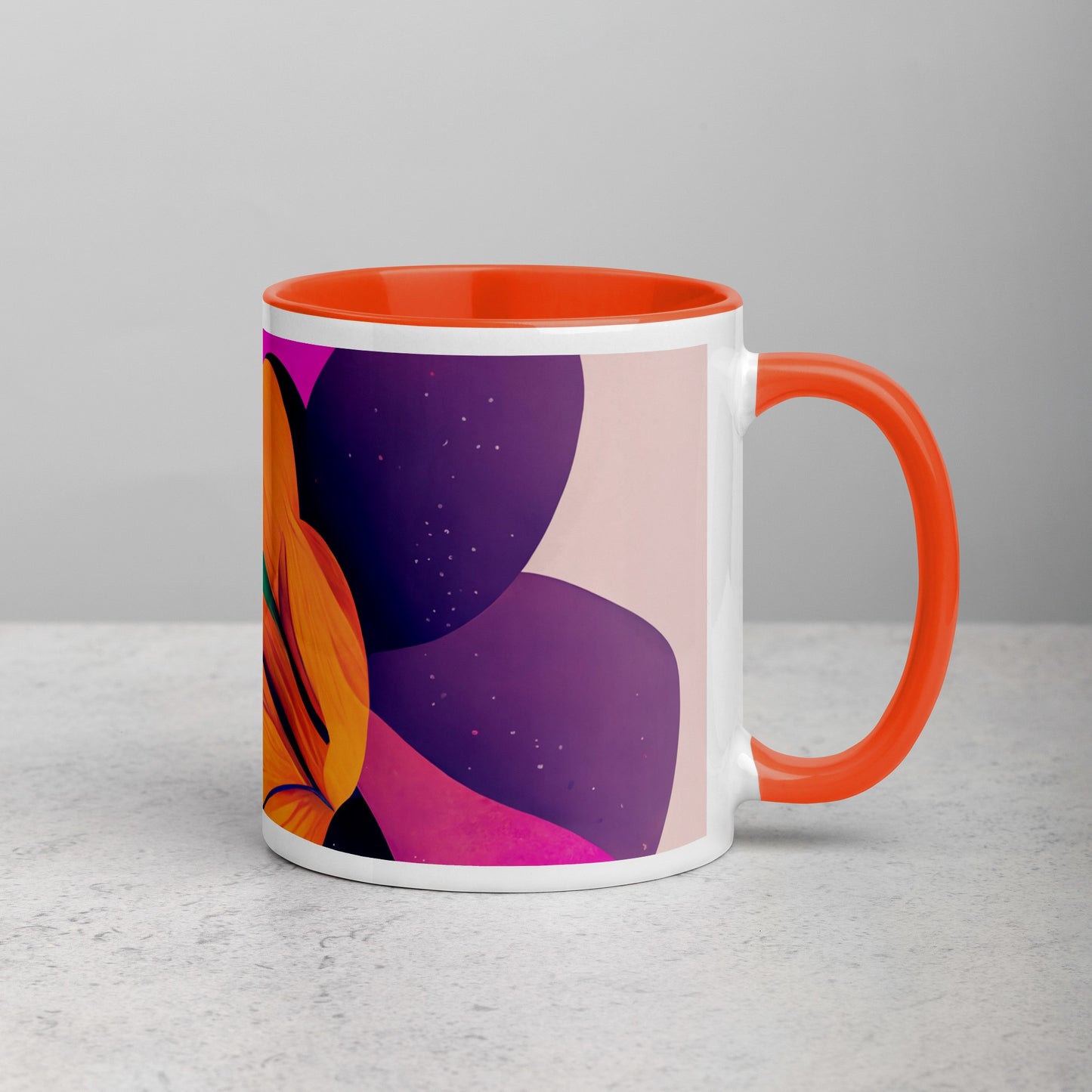 Zinnia Ceramic Mug with Color Inside