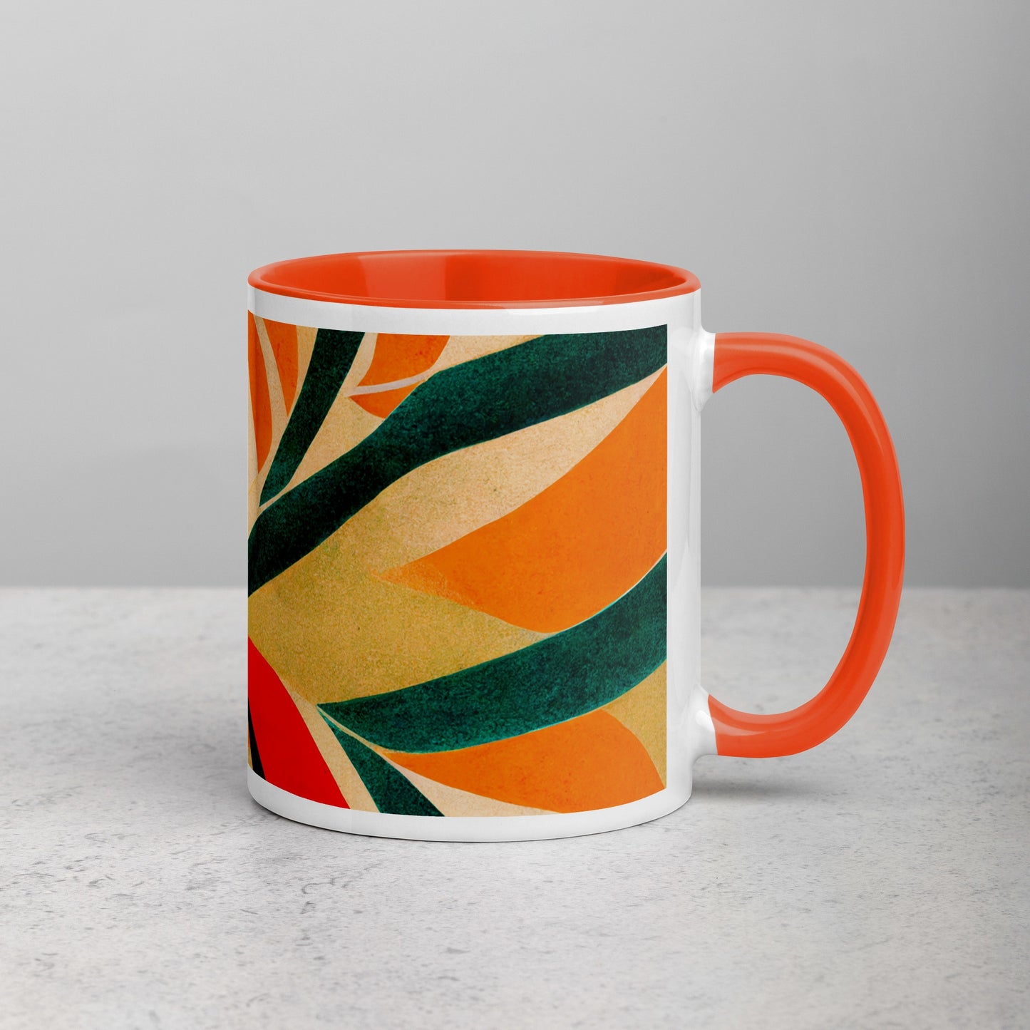 Hot Forest Ceramic Mug with Color Inside