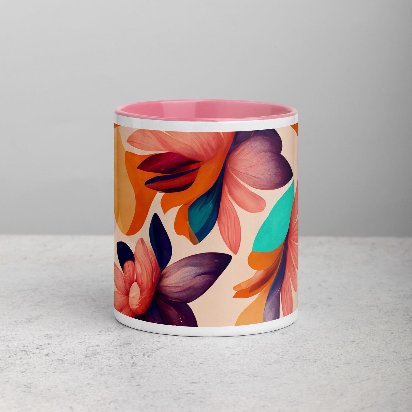 Flora Ceramic Mug with Color Inside