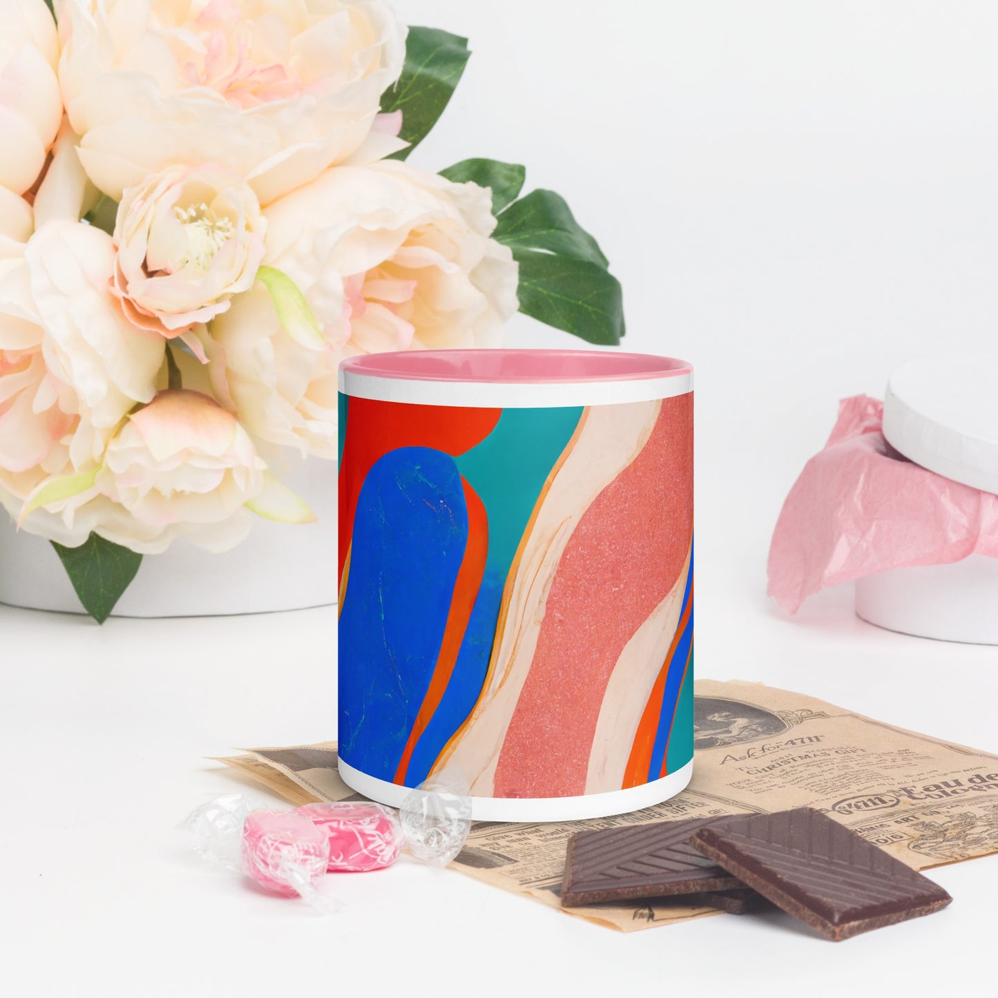Marble Wonder Ceramic Mug with Color Inside