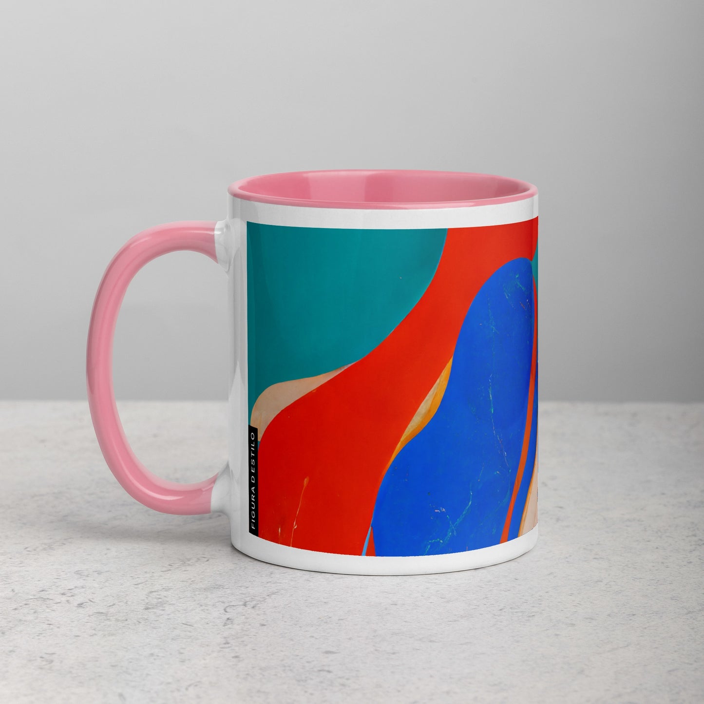 Marble Wonder Ceramic Mug with Color Inside