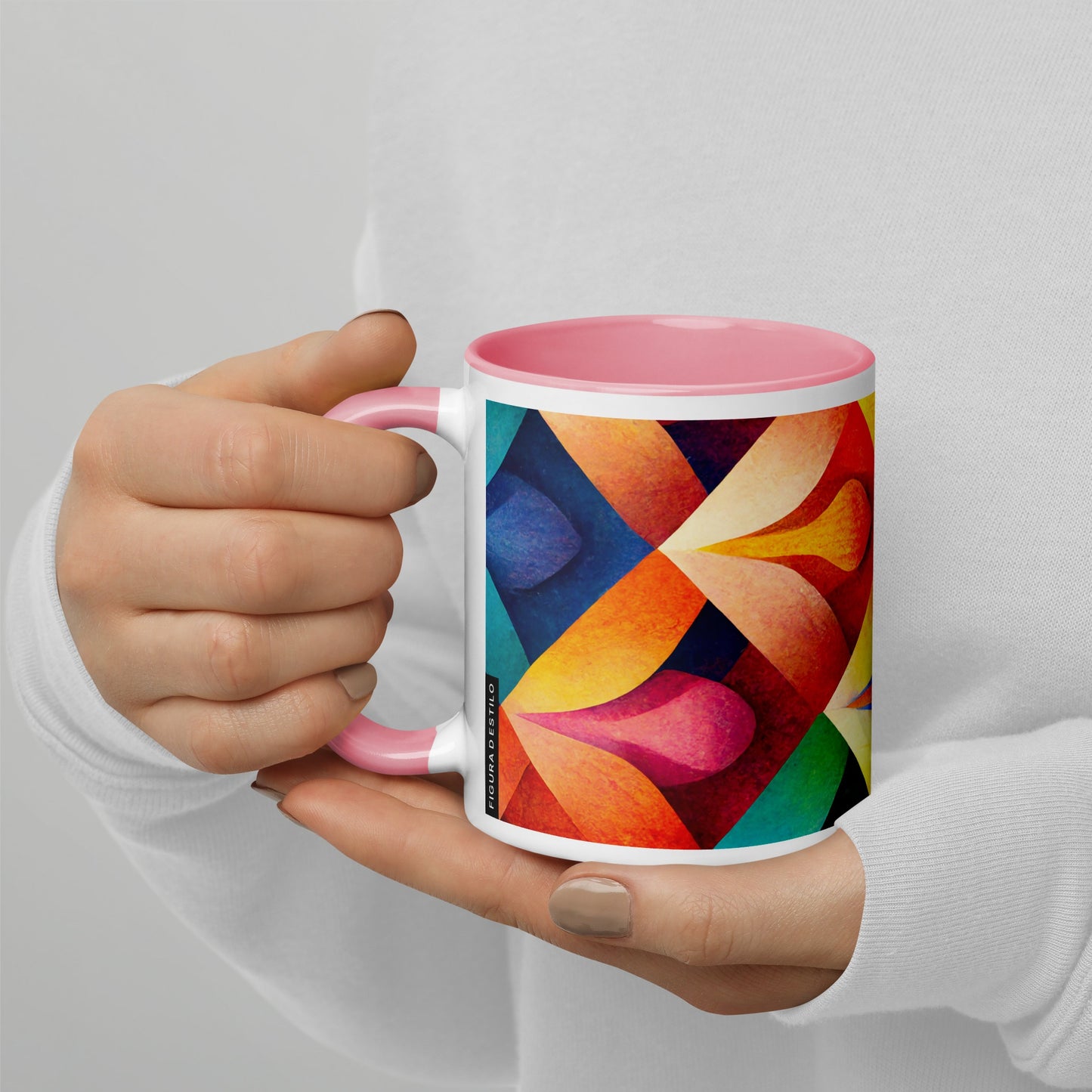Petals Ceramic Mug with Color Inside