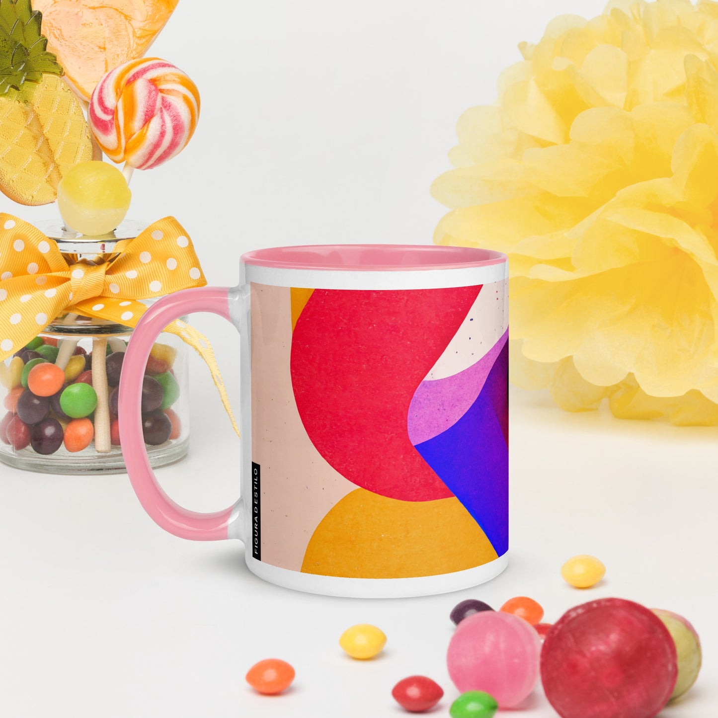 Rising Sun Ceramic Mug with Color Inside