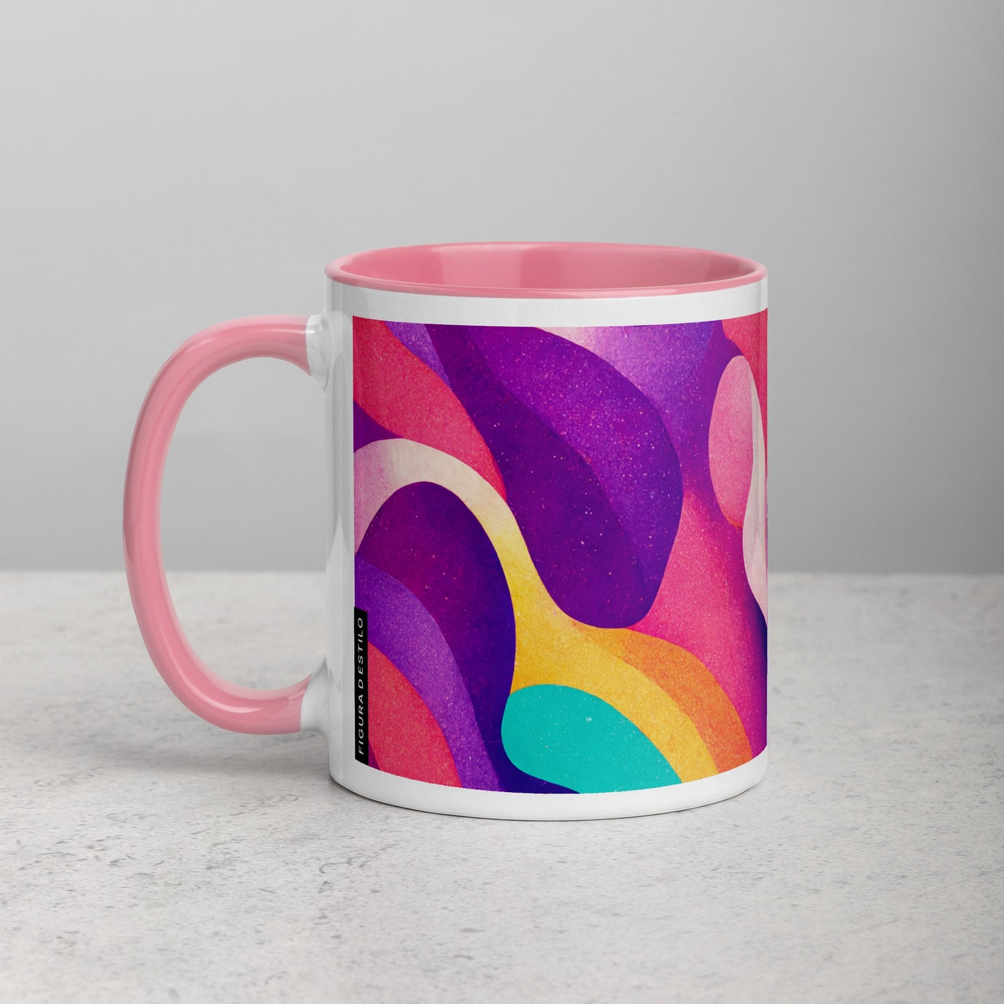 Summer Waves Ceramic Mug with Color Inside