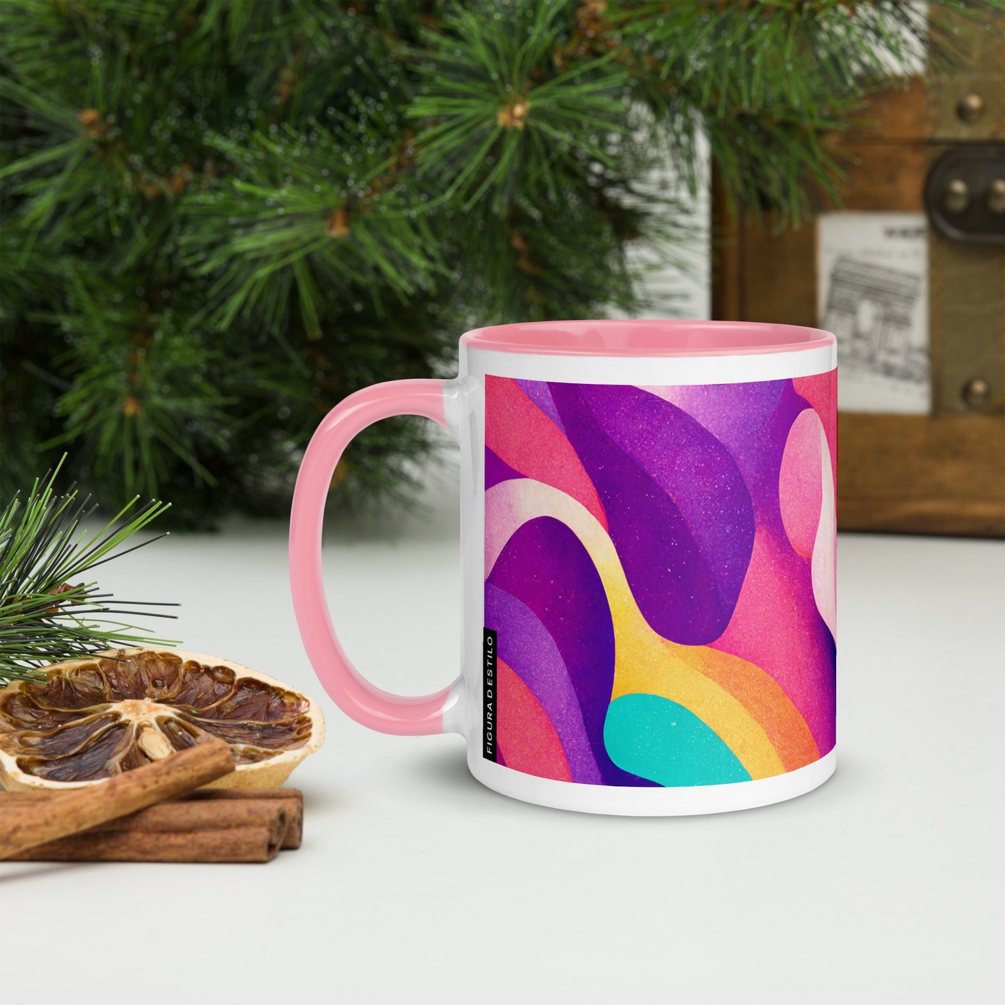 Summer Waves Ceramic Mug with Color Inside
