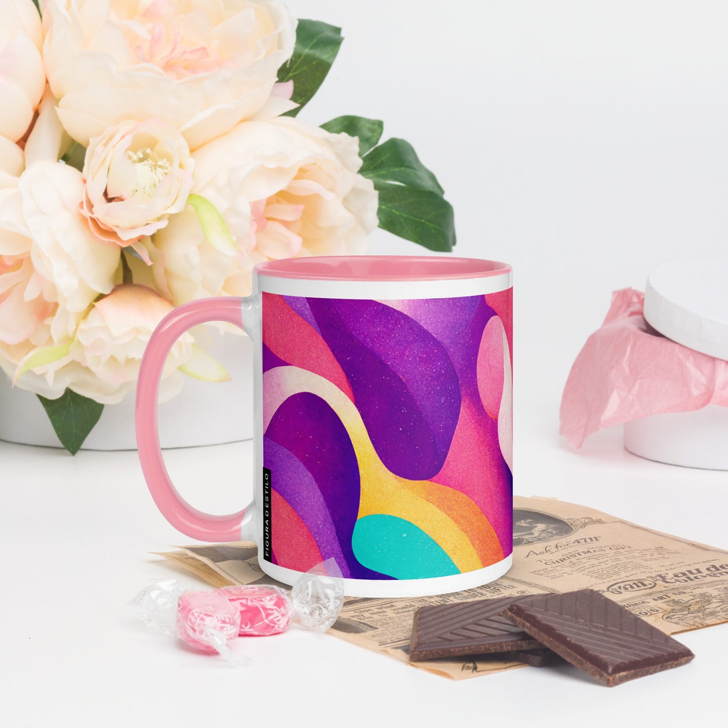 Summer Waves Ceramic Mug with Color Inside