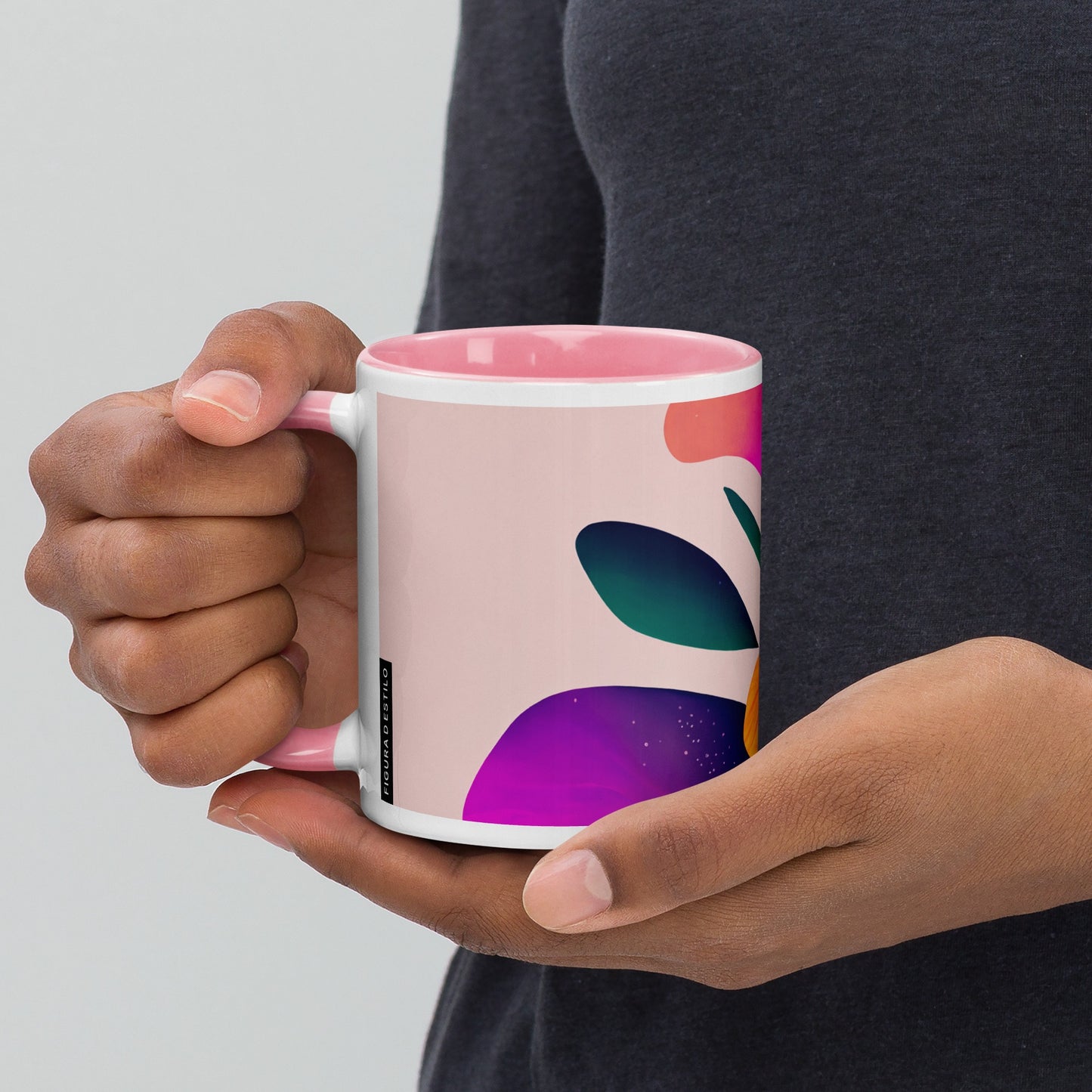 Zinnia Ceramic Mug with Color Inside
