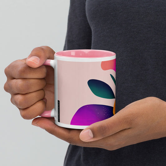 Zinnia Ceramic Mug with Color Inside