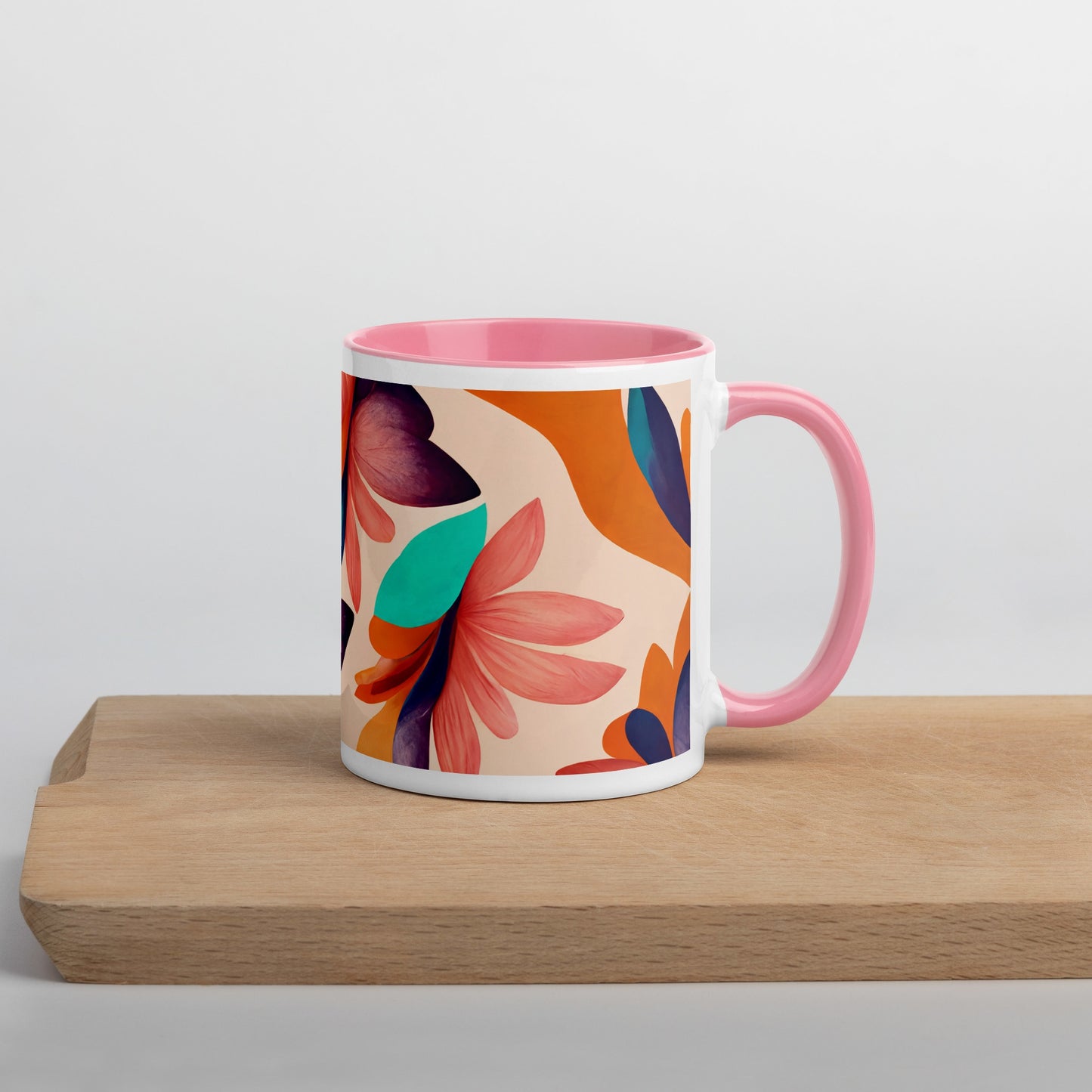 Flora Ceramic Mug with Color Inside