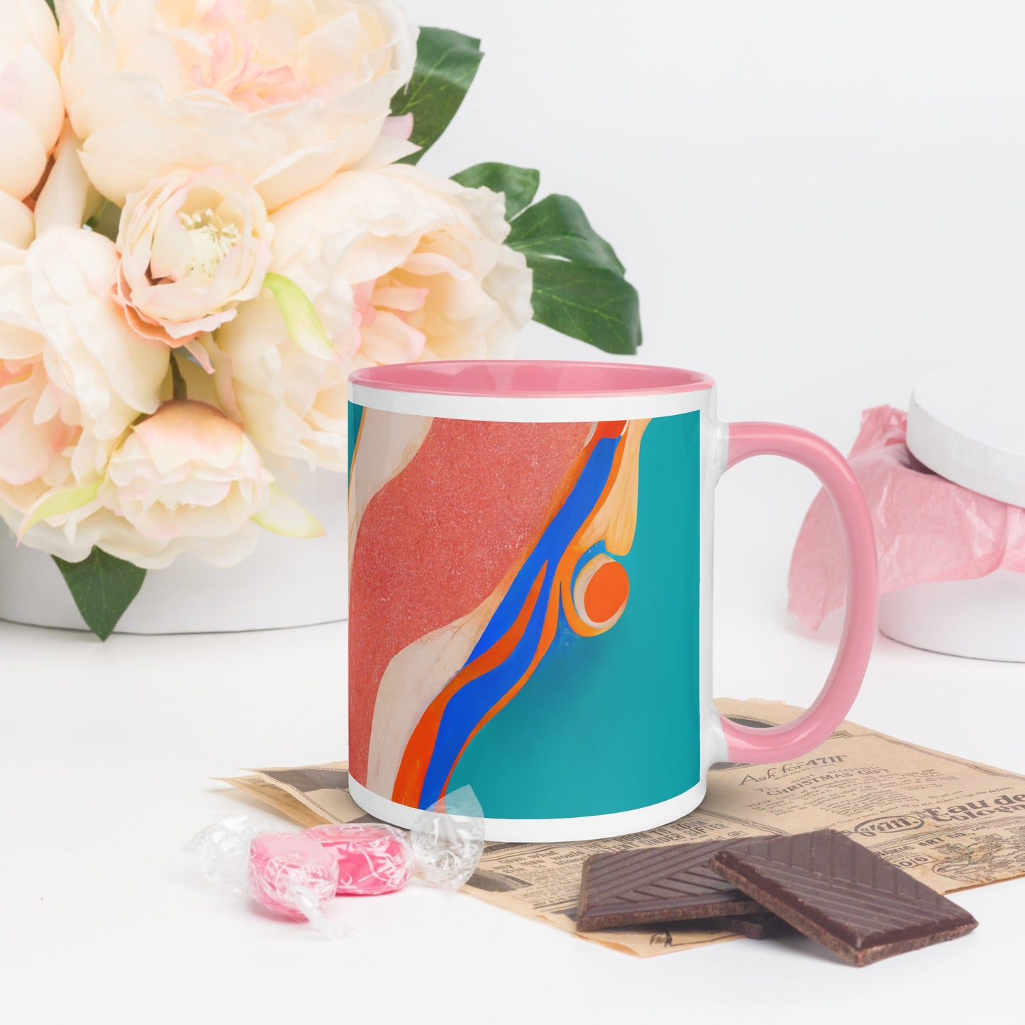 Marble Wonder Ceramic Mug with Color Inside