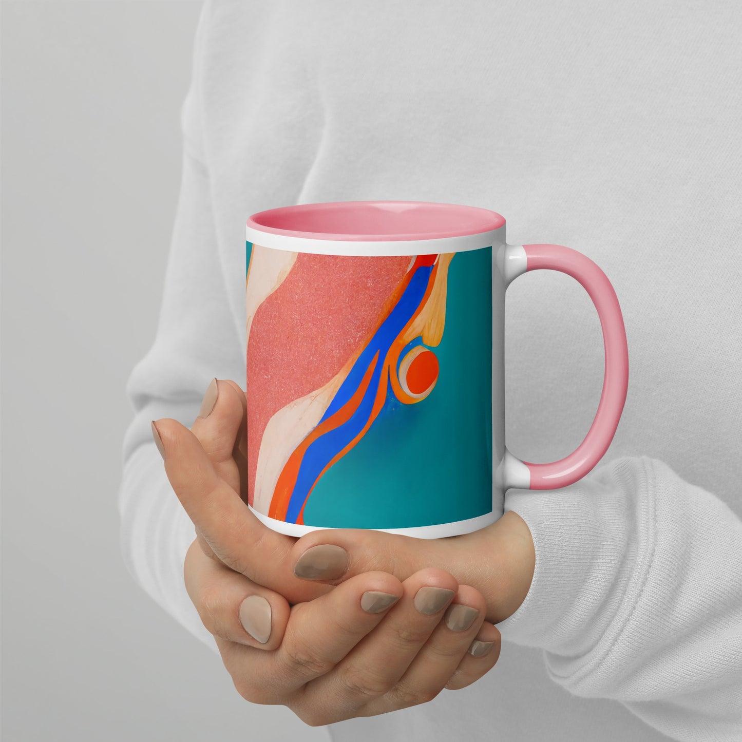 Marble Wonder Ceramic Mug with Color Inside
