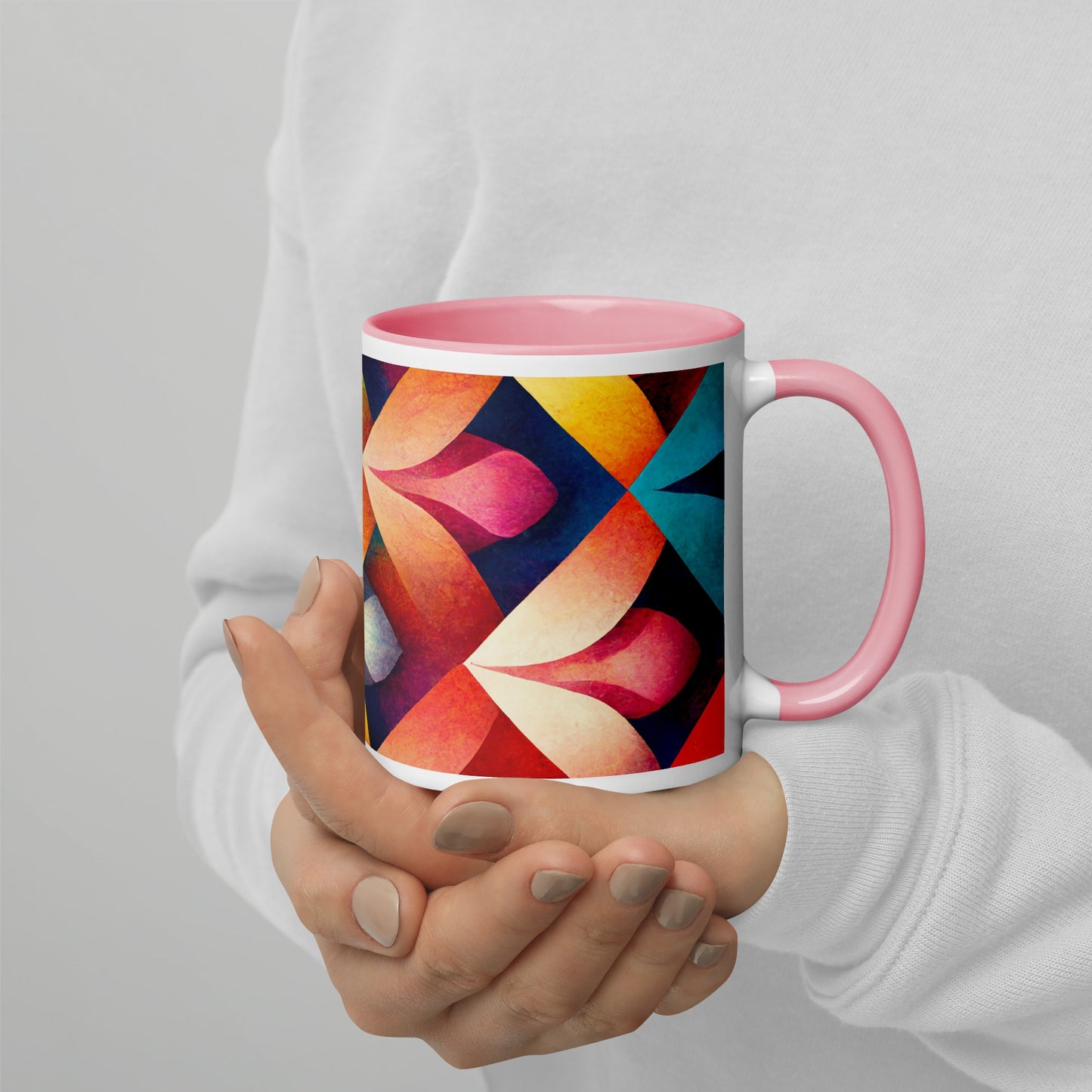 Petals Ceramic Mug with Color Inside