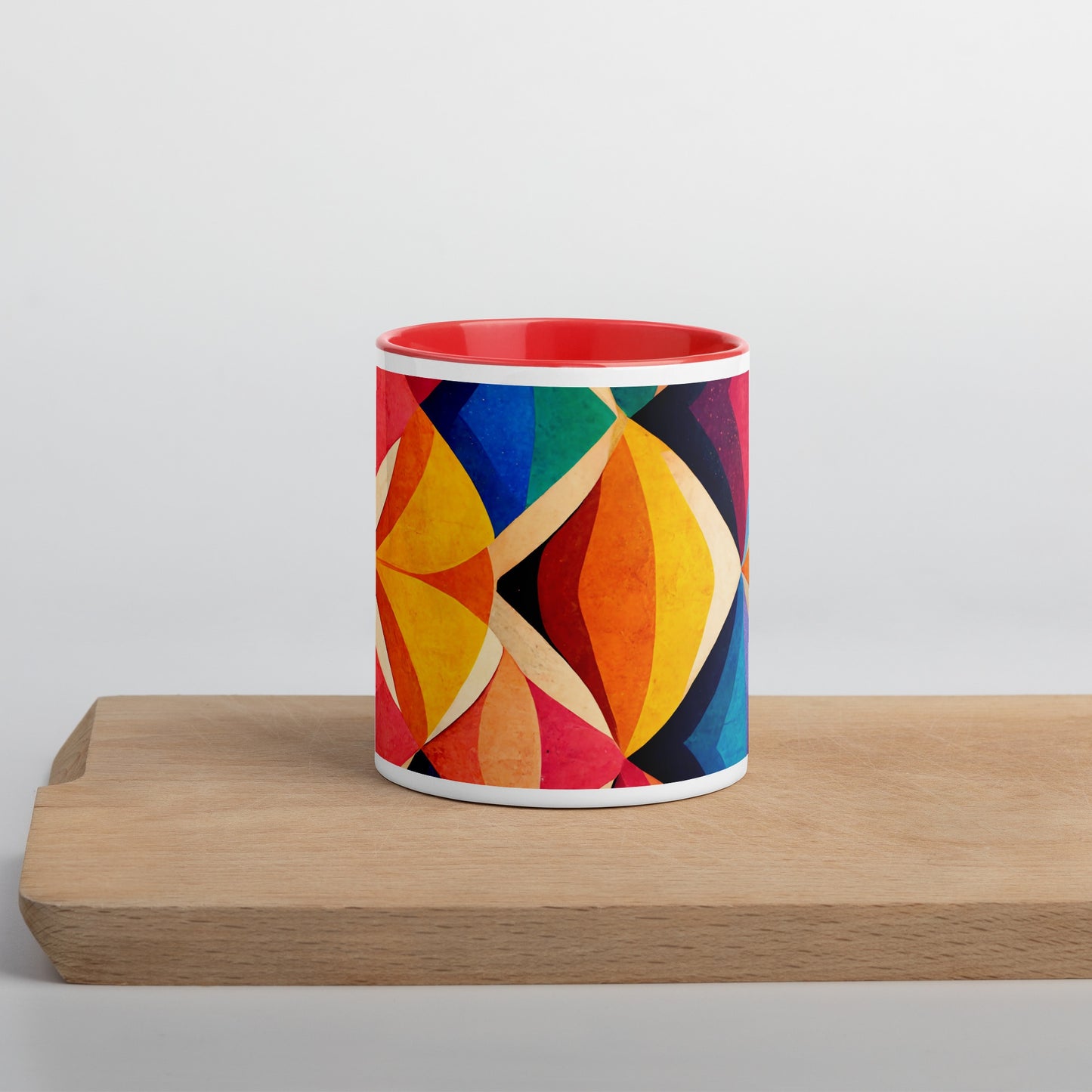 Symmetrical Illusion Caneca de Cerâmica com Interior Colorido