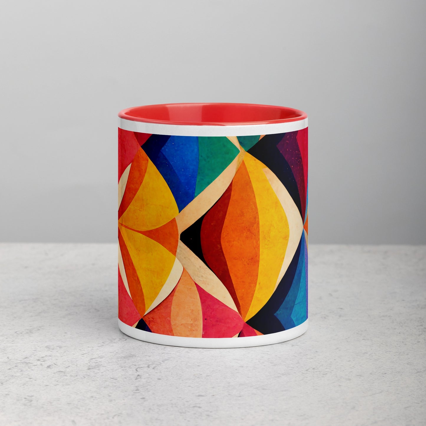 Symmetrical Illusion Caneca de Cerâmica com Interior Colorido