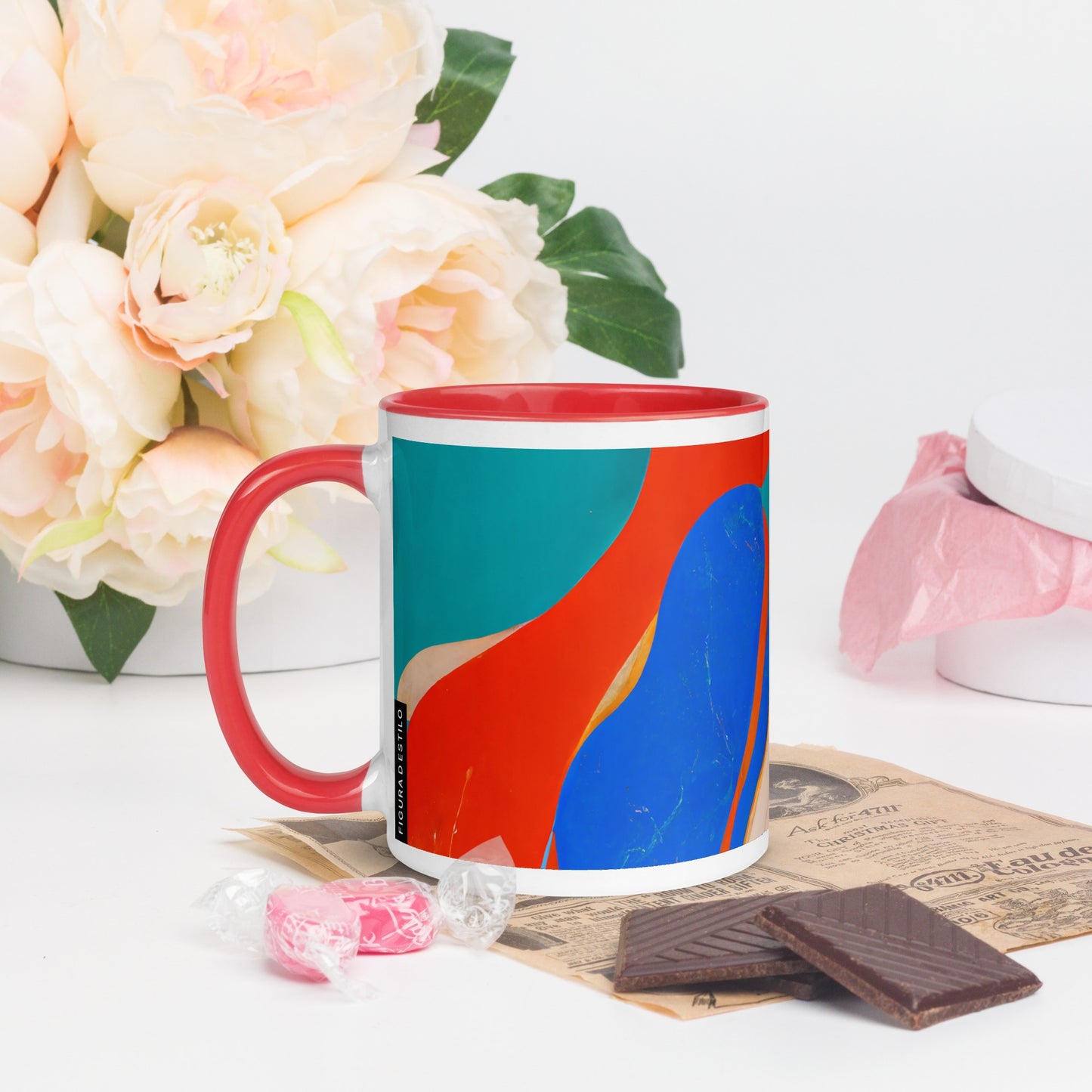 Marble Wonder Ceramic Mug with Color Inside