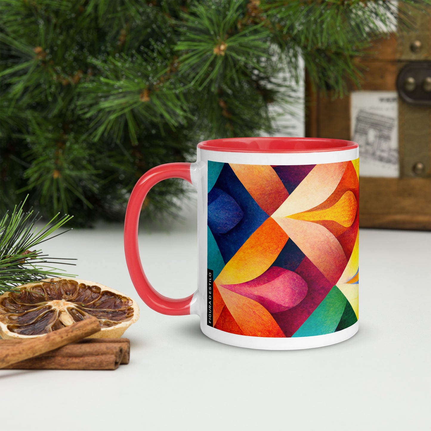 Petals Ceramic Mug with Color Inside