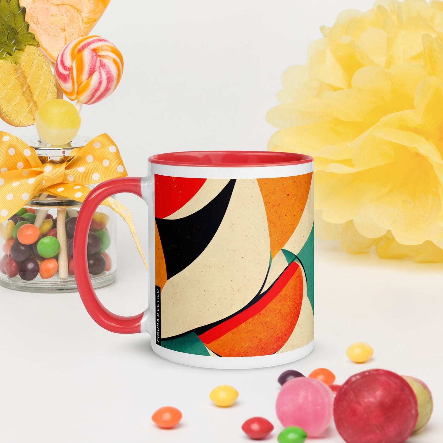 Water Loaf Ceramic Mug with Color Inside