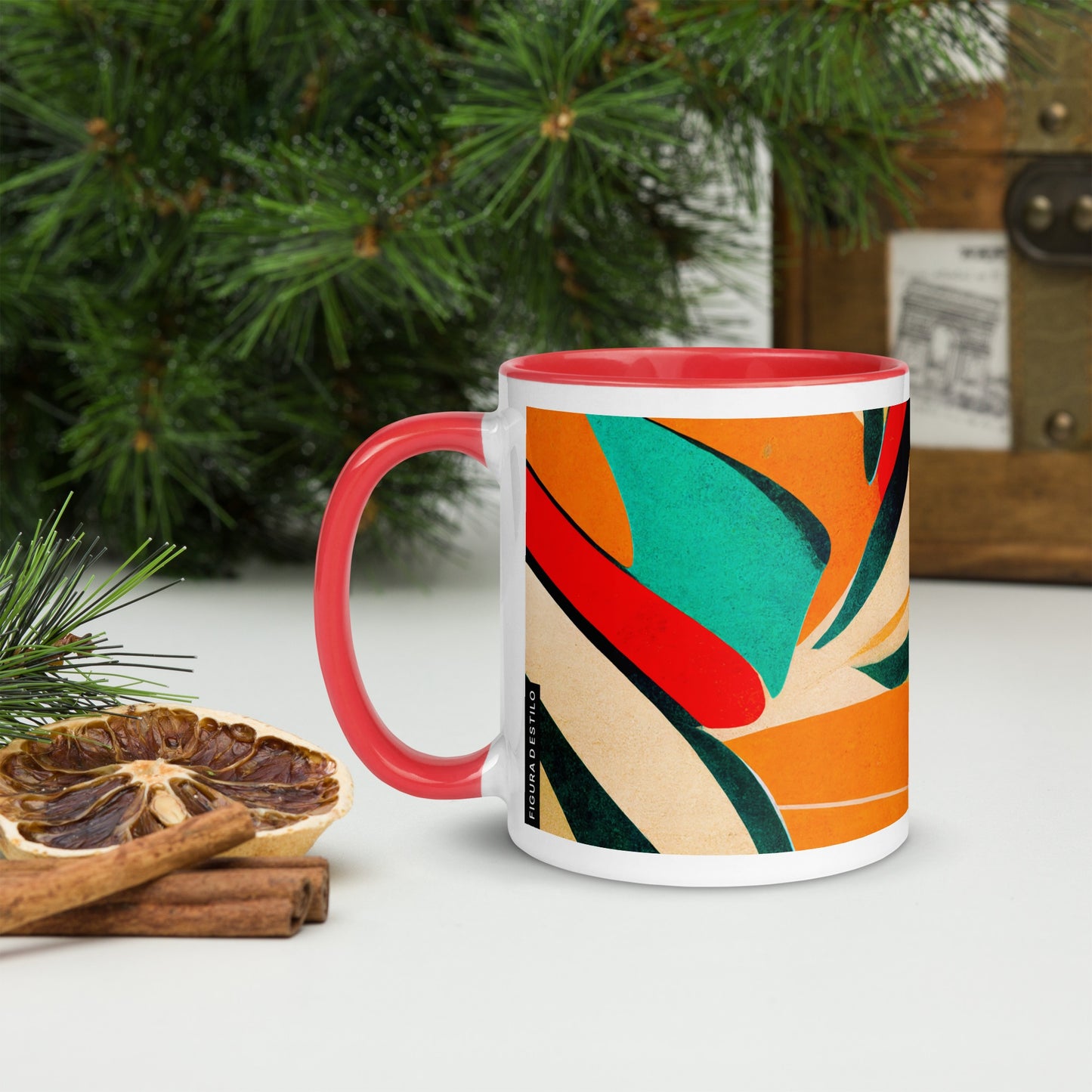 Hot Forest Ceramic Mug with Color Inside