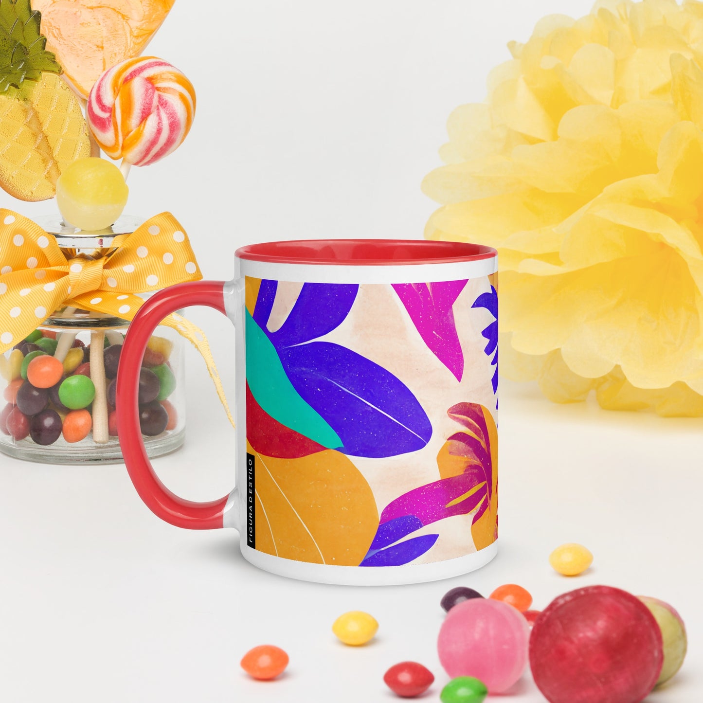 Dominica Ceramic Mug with Color Inside