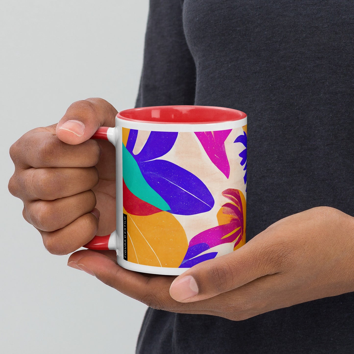 Dominica Ceramic Mug with Color Inside