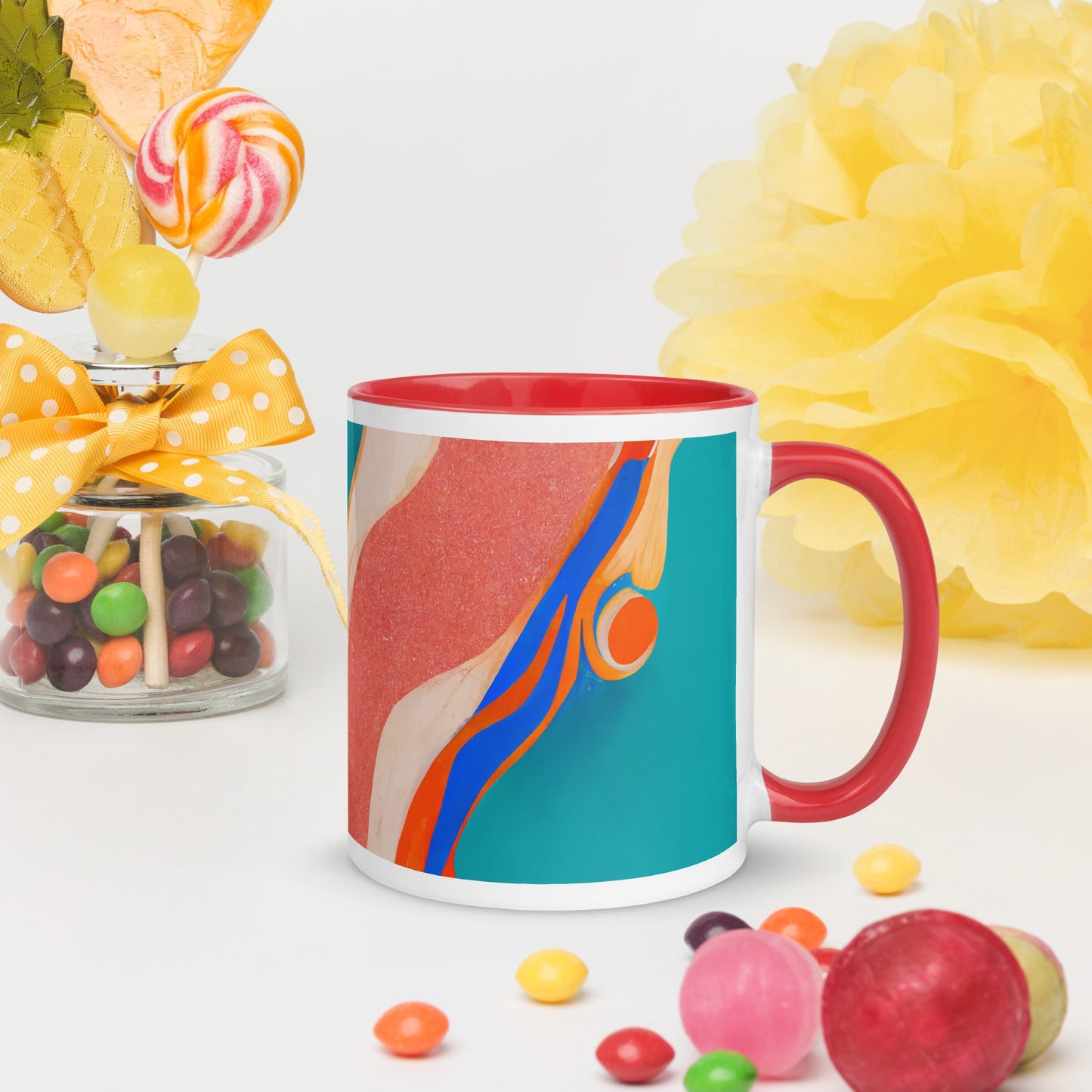 Marble Wonder Ceramic Mug with Color Inside
