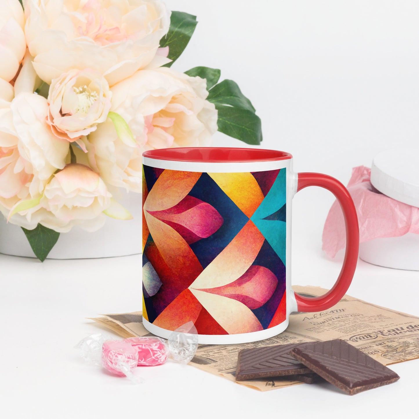 Petals Ceramic Mug with Color Inside
