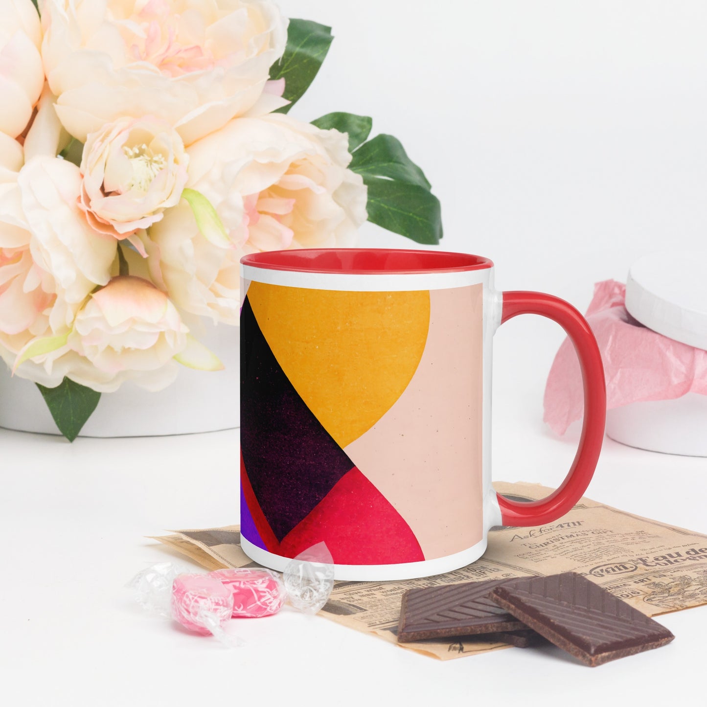 Rising Sun Ceramic Mug with Color Inside