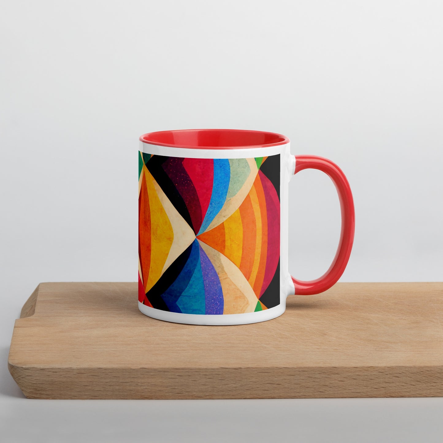 Symmetrical Illusion Caneca de Cerâmica com Interior Colorido