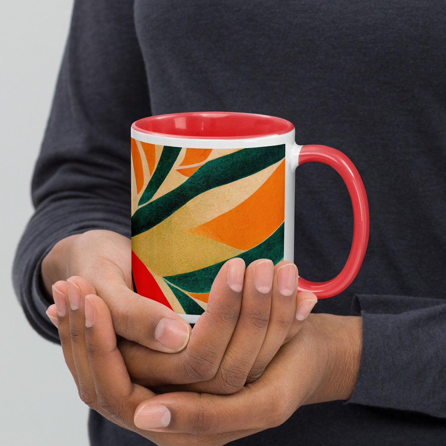 Hot Forest Ceramic Mug with Color Inside