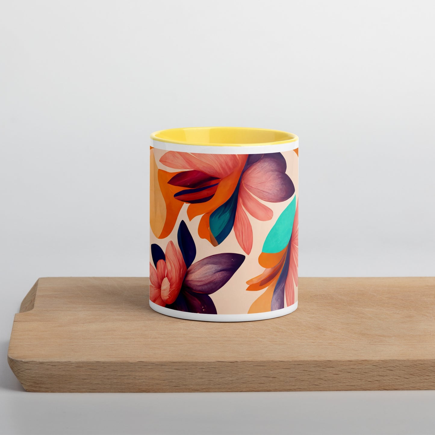 Flora Ceramic Mug with Color Inside