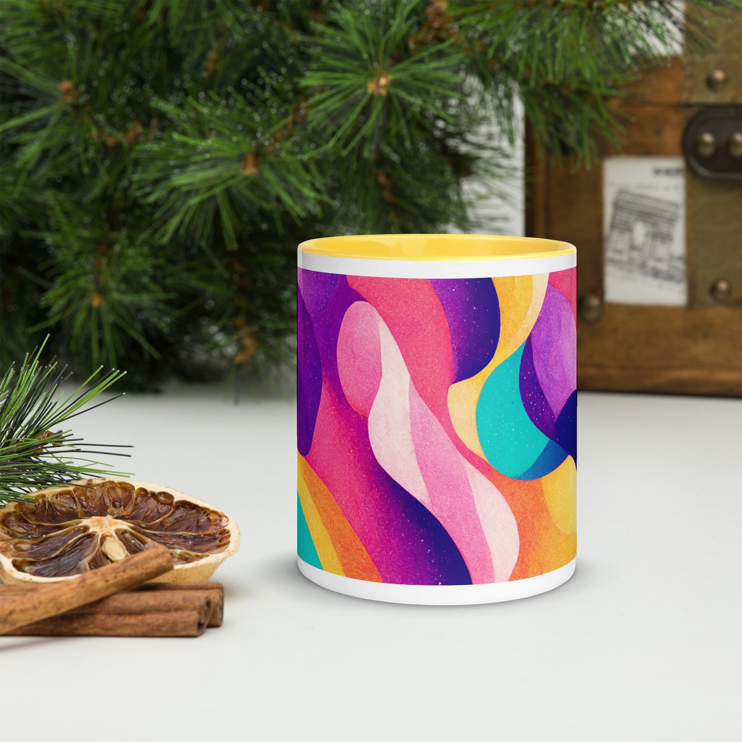 Summer Waves Ceramic Mug with Color Inside