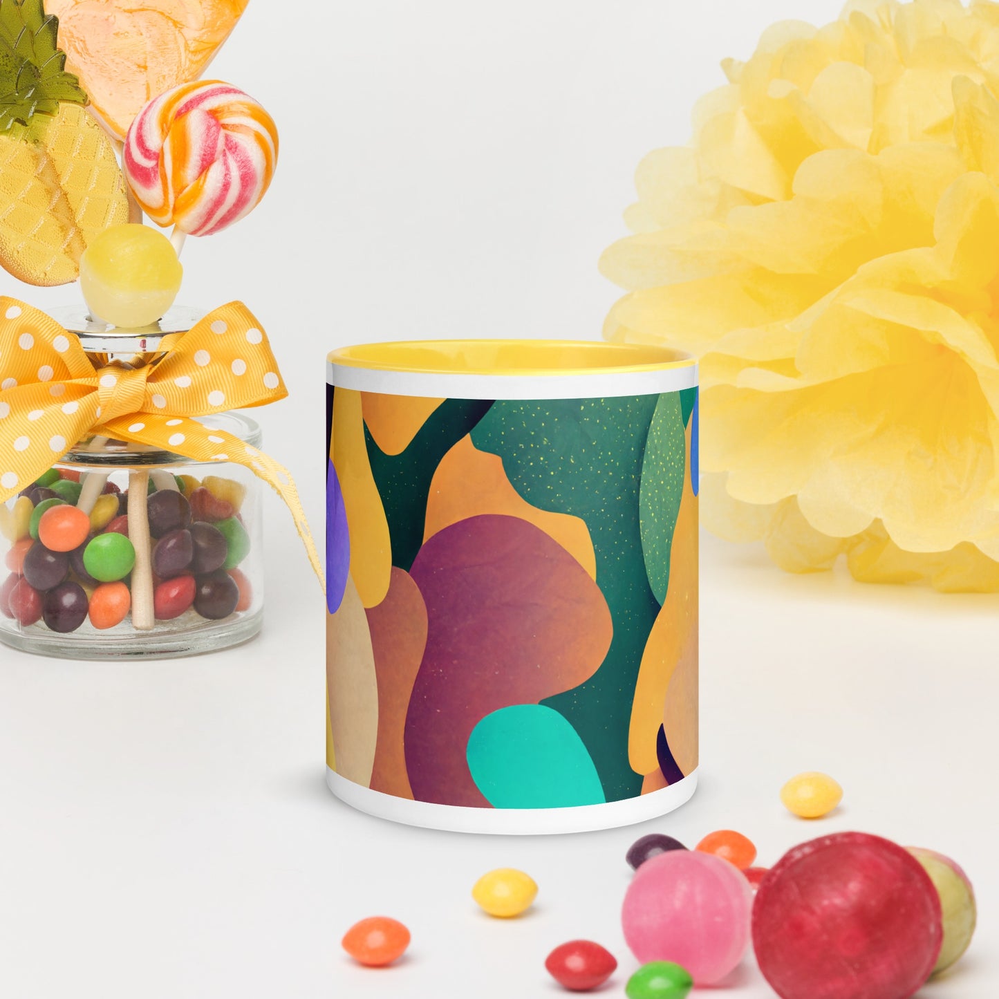 Water Lily Ceramic Mug with Color Inside