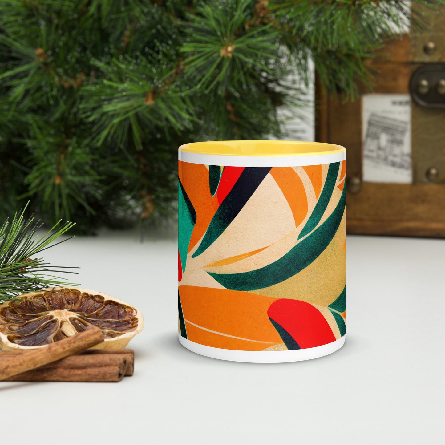 Hot Forest Ceramic Mug with Color Inside