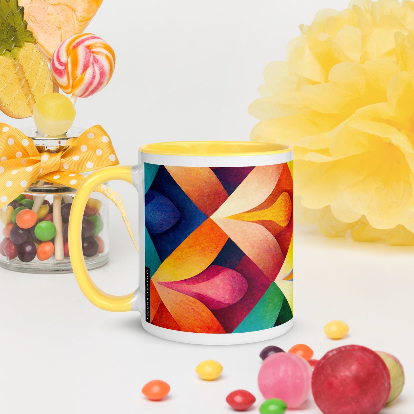 Petals Ceramic Mug with Color Inside
