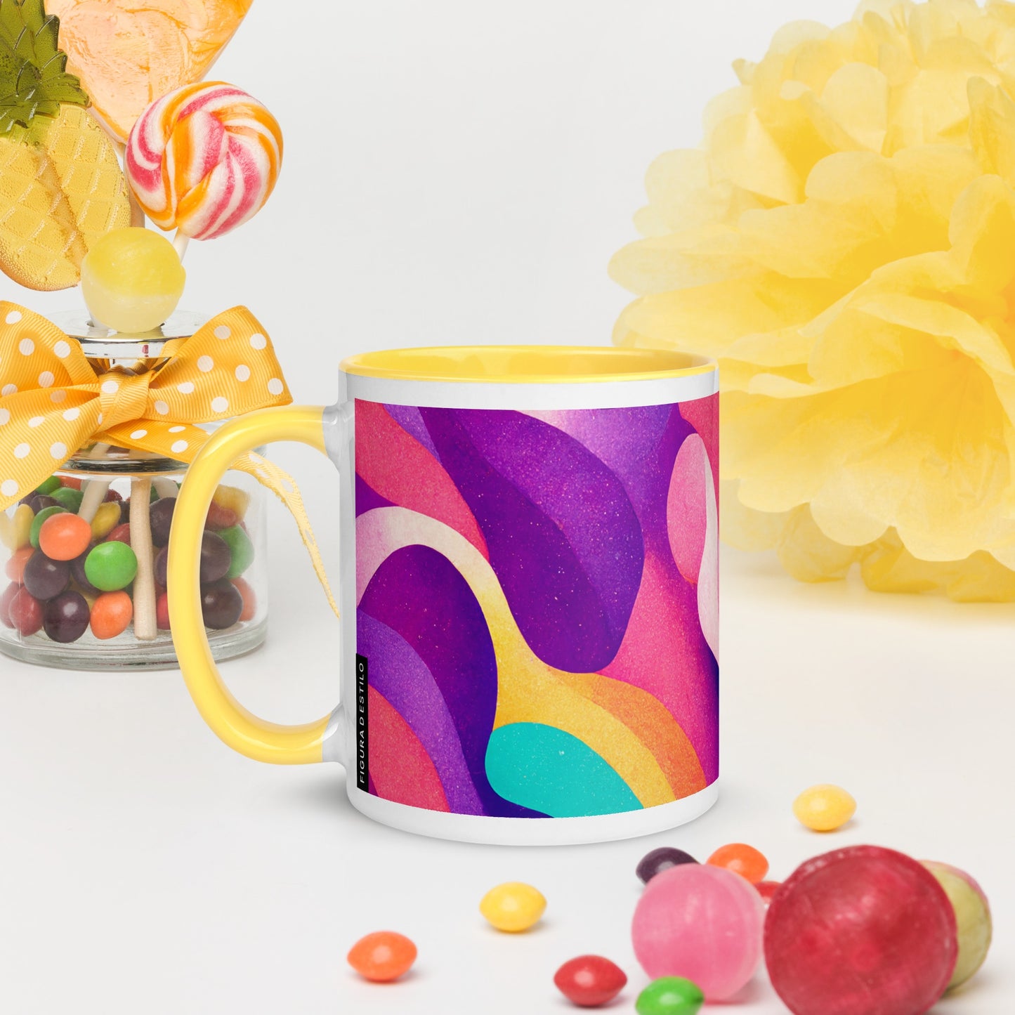 Summer Waves Ceramic Mug with Color Inside
