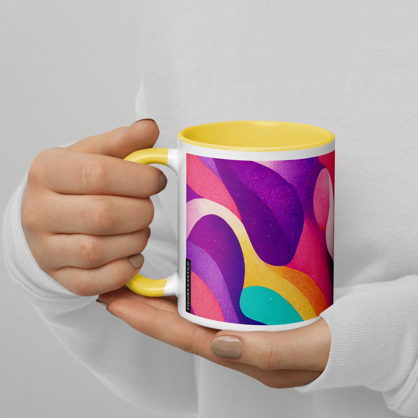 Summer Waves Ceramic Mug with Color Inside