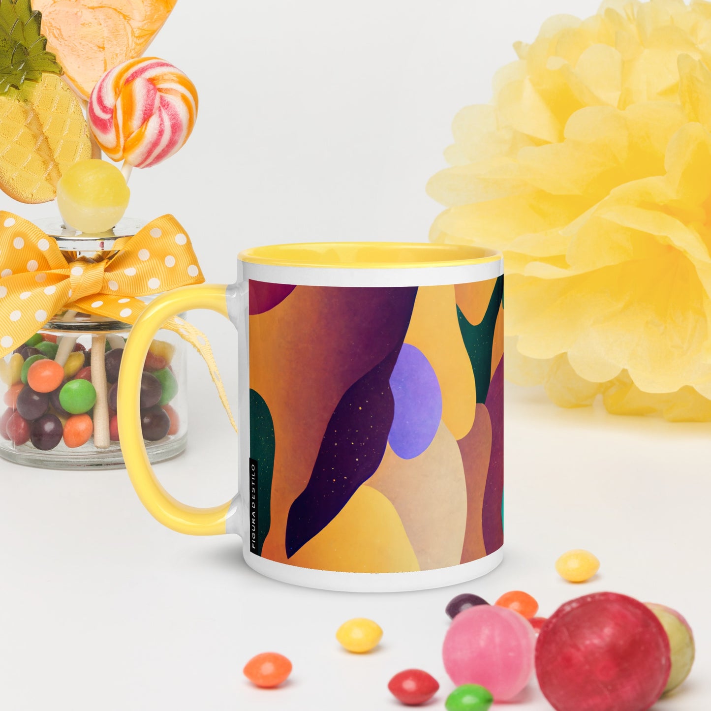 Water Lily Ceramic Mug with Color Inside