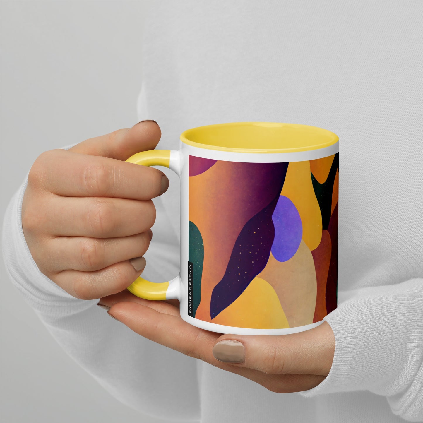 Water Lily Ceramic Mug with Color Inside