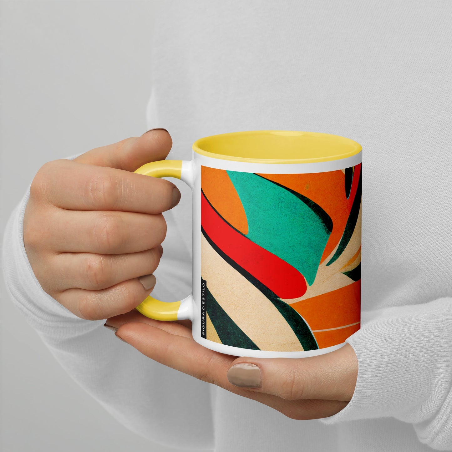 Hot Forest Ceramic Mug with Color Inside
