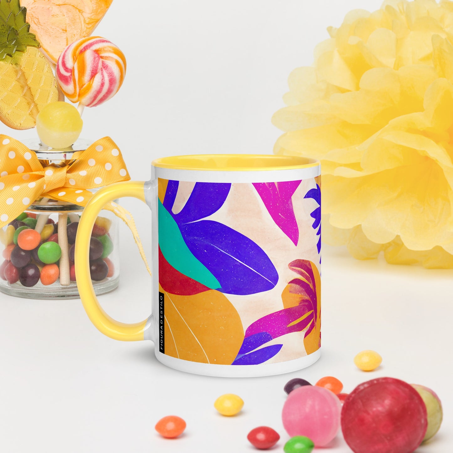 Dominica Ceramic Mug with Color Inside