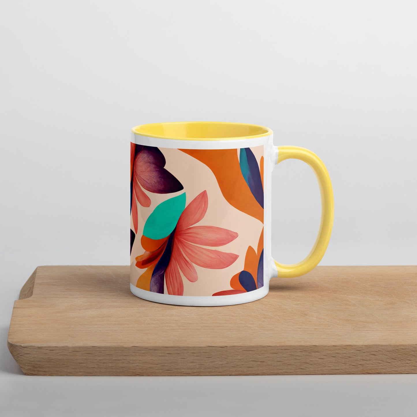 Flora Ceramic Mug with Color Inside