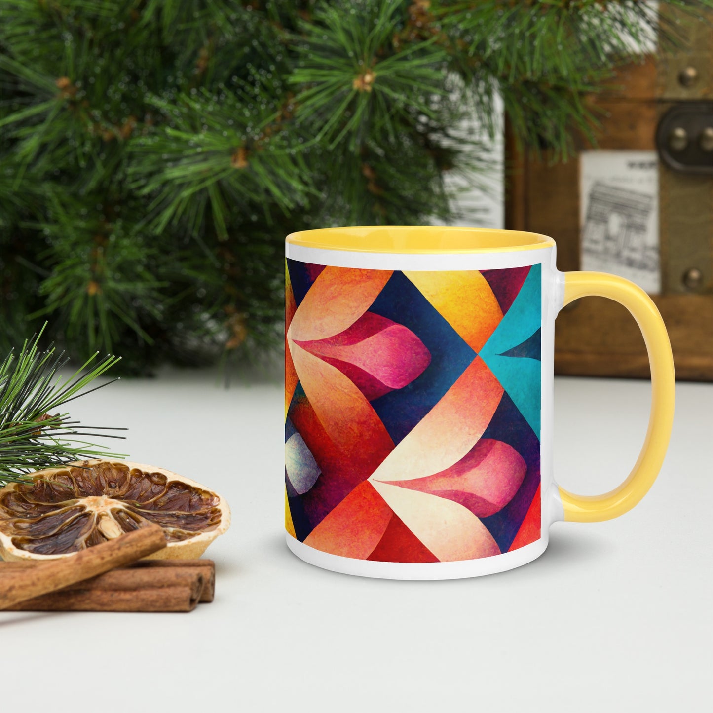Petals Ceramic Mug with Color Inside