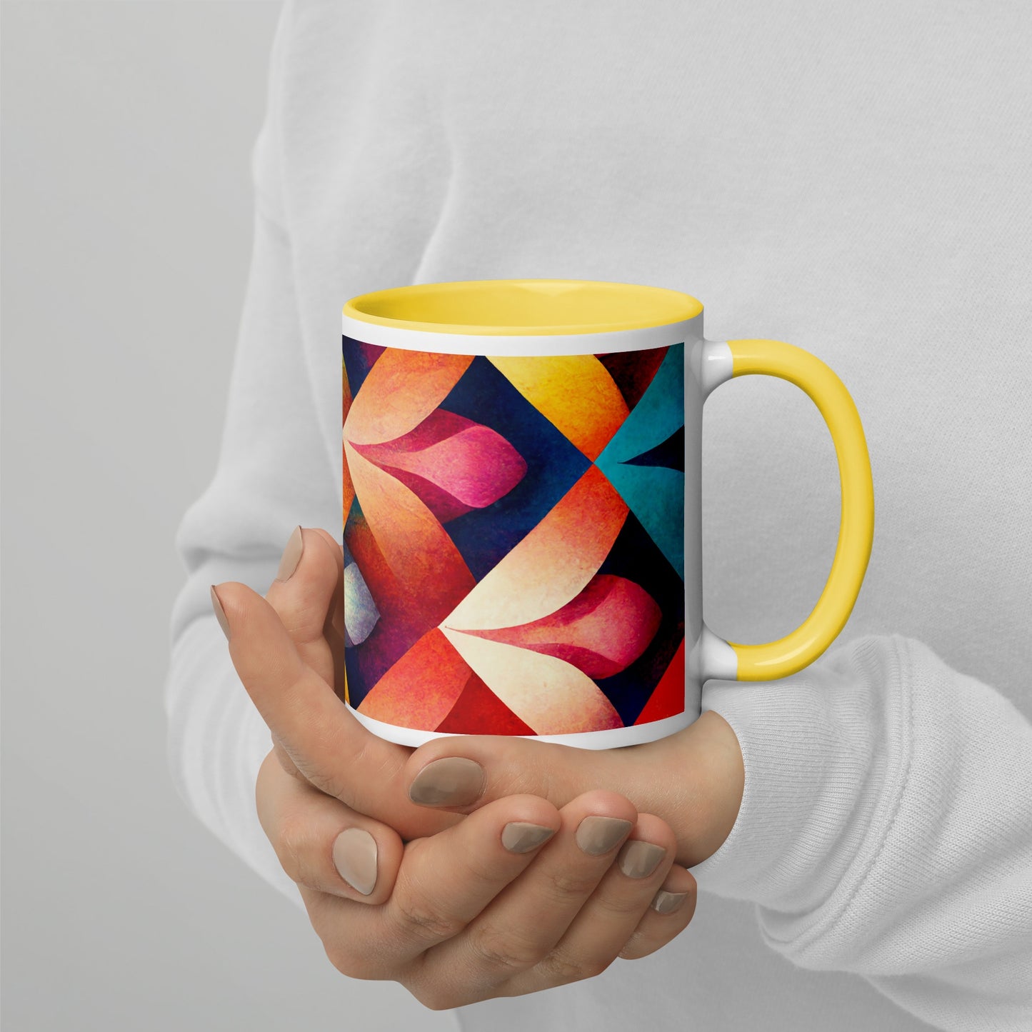Petals Ceramic Mug with Color Inside
