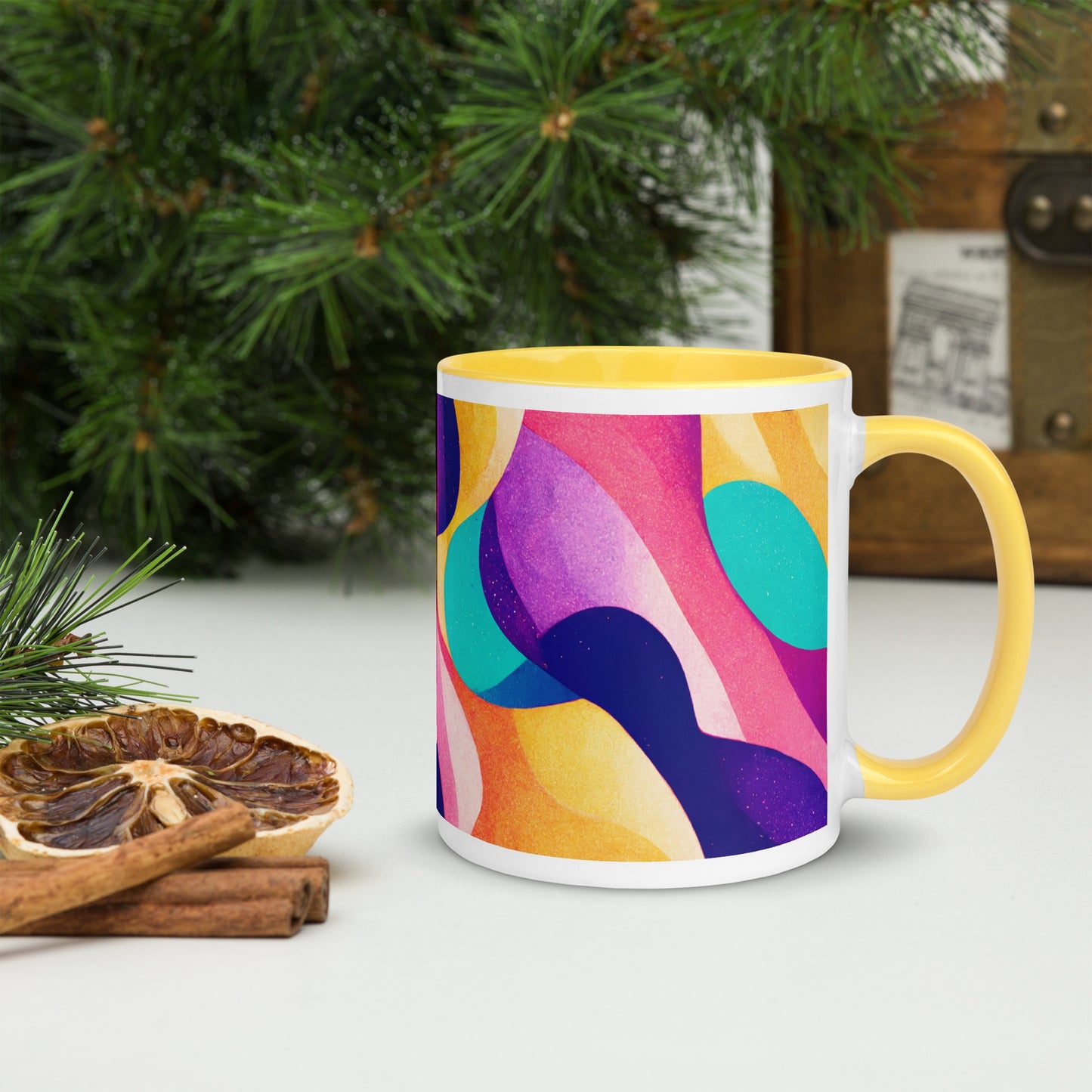 Summer Waves Ceramic Mug with Color Inside