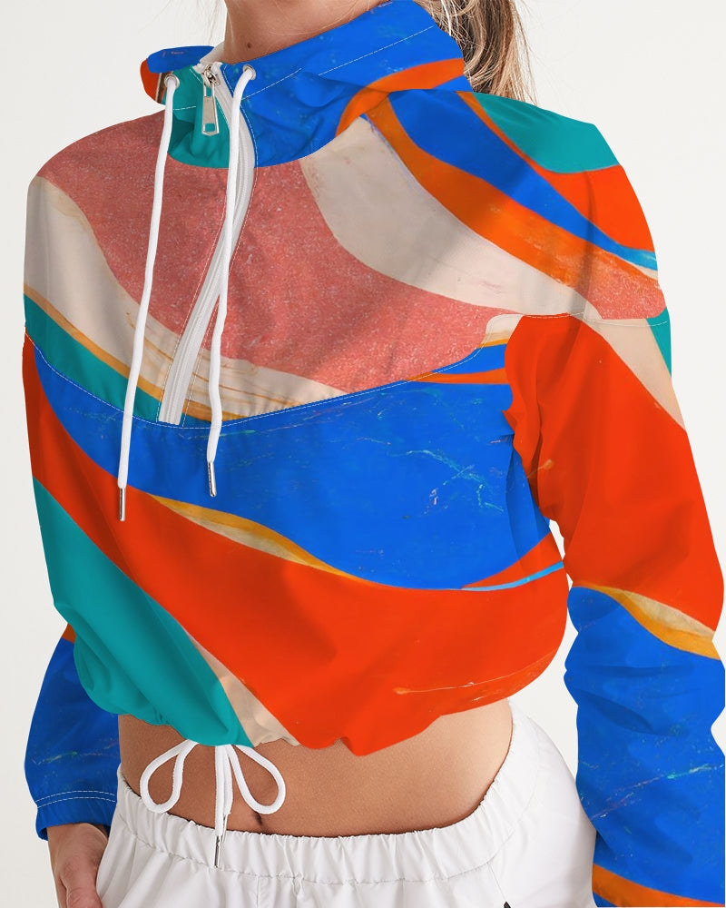 Marble Wonder Cropped Windbreaker