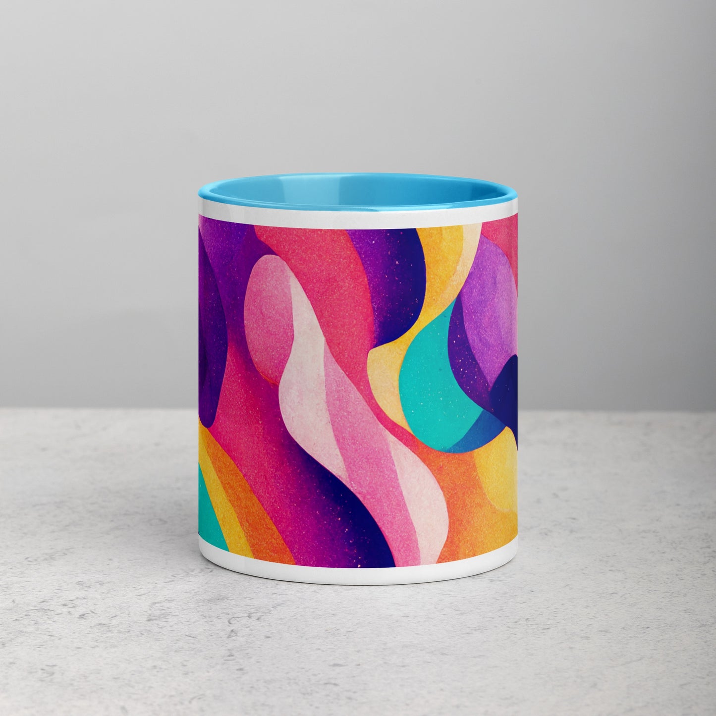 Summer Waves Ceramic Mug with Color Inside